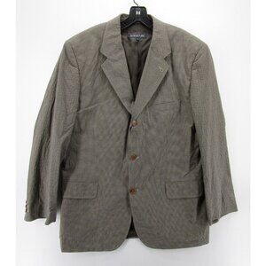 VINTAGE Structure Blazer 42 Gray Jacket Sport Coat Plaid Preppy 90s